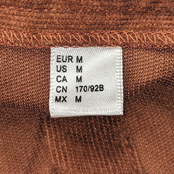 Corduroy 70s Swifty style A-line flare Mini Skirt copper brown button down front - Picture 5 of 12